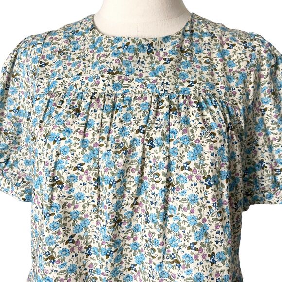 Tuckernuck Hyacinth House Quinn Blue Floral Mini Dress 100% Cotton Size XS - Picture 3 of 7